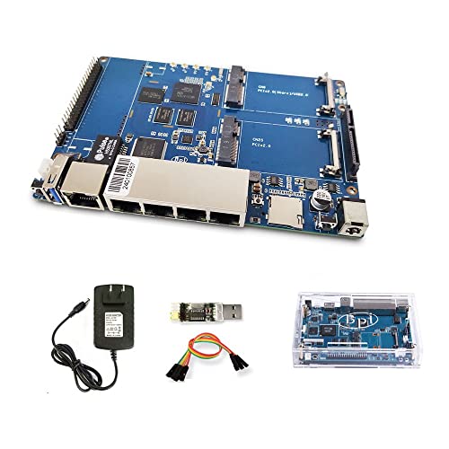 youyeetoo Banana PI BPI R64 Router Development Board Kit mit Chip MediaTek MT7622 für IOT Smart Home Control Gatewa und NAS Server (with EU Power and Shell) von youyeetoo