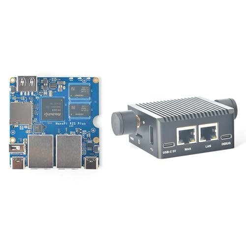 youyeetoo FriendlyElec Nanopi R2S Plus Mini Router, 1GB DDR4, 32GB eMMC, RK3328 Soc, OpenWRT mit Dual-Gbps Ethernet, für IOT NAS Smart Home Gateway, Portable Travel (R2S Plus WiFi-Kombination) von youyeetoo