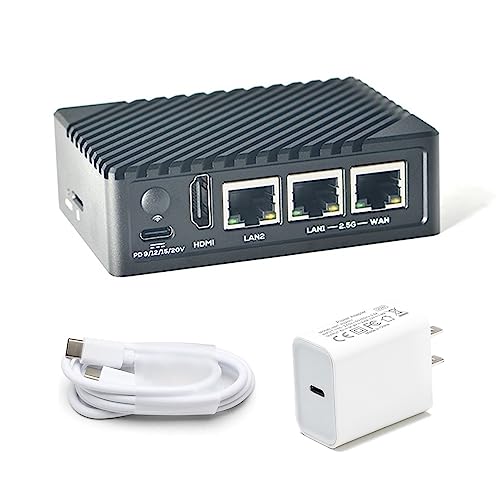 youyeetoo NanoPi R6S Mini-Router mit Metallgehäuse, RK3588S Entwicklungsplatine, 6TOPS NPU, Unterstützungs OpenWrt/Docker, DREI Ethernet-Ports, USB 3.0 HDMI, (8 GB LPDDR4X 32 GB EMMC, mit PD Power) von youyeetoo