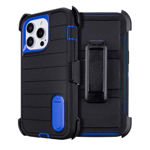 Yowtrey Handyhüllen für iPhone 13 Pro Max mit Gürtelclip, 3 Schichten, robust, stoßfest, ProMax Holster, Schutzhülle für robuste iPhone 13 Pro Max Handyhülle, Schwarz / Blau Yowtrey Handyhüllen für iPhone 13 Pro Max mit Gürtelclip, 3 Schichten, robust, stoßfest, ProMax Holster, Schutzhülle für robuste iPhone 13 Pro Max Handyhülle, Schwarz / Blau von yowtrey