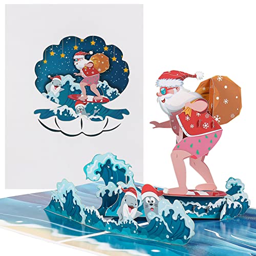 yumcute Pop Up Weihnachtskarte, 3D Weihnachtskarten, bestes Geschenk für Weihnachten, Geschenkkarte zu Weihnachten mit Umschlag, Santa Claus von yumcute