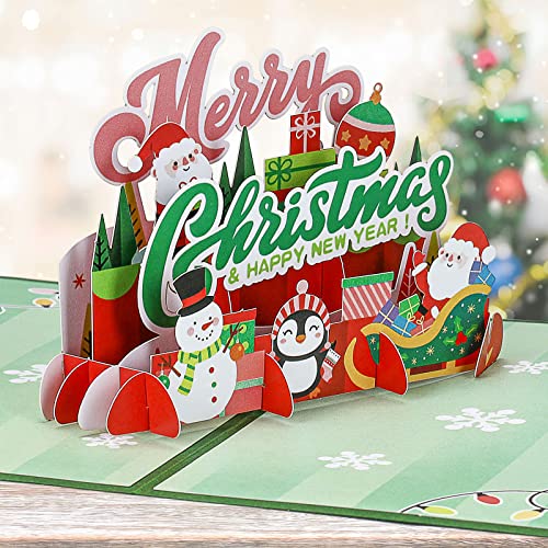 yumcute Pop Up Weihnachtskarte, 3D Weihnachtskarten, bestes Geschenk für Weihnachten, Umschlag enthalten, Chrismas Geschenkkarte, Frohe Weihnachten von yumcute
