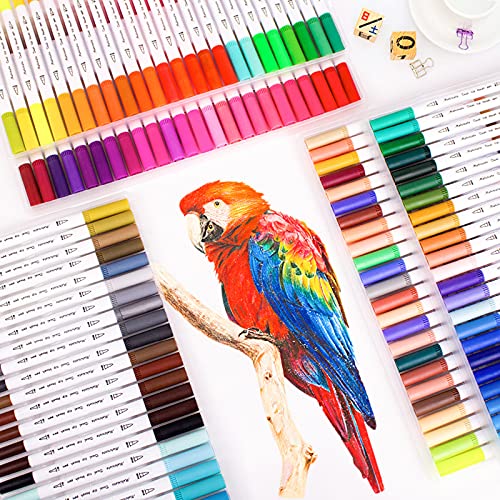 Yummici 24 Colours Felt-Tip Colouring, Adult Watercolour Felt-Tip Pens Dual Brush Pens for Calligraphy Fine Tip 0.4 mm and 1-2 mm for Game Sketching Cartoon Yummici 24 Colours Felt-Tip Colouring, Adult Watercolour Felt-Tip Pens Dual Brush Pens for Calligraphy Fine Tip 0.4 mm and 1-2 mm for Game Sketching Cartoon von yummici