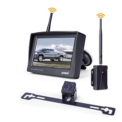 Digitales kabelloses Rückfahrkamera-Set, 10,9 cm (4,3 Zoll) LCD-Monitor + IP69 wasserdichte Rückfahrkamera mit super Nachtsicht für Wohnmobil, Auto, LKW, Van, Anhänger von yuwei