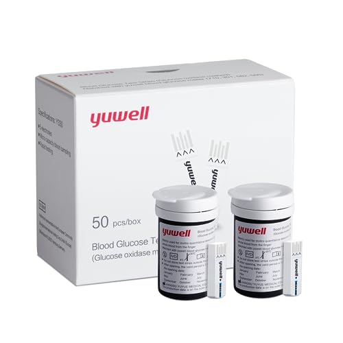 yuwell Blutzuckerteststreifen 660, 50 Stück (inklusive Streifen und Lanzetten) von yuwell