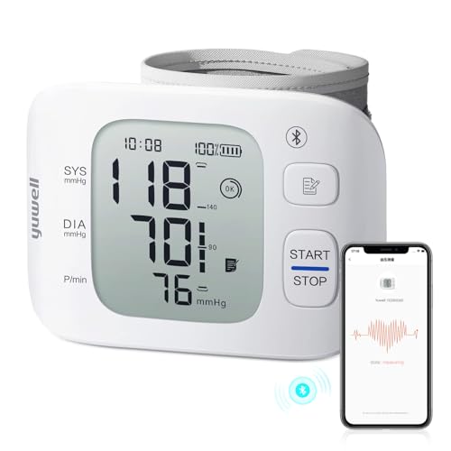 yuwell Intelligentes Wiederaufladbares Handgelenk-Blutdruckmessgerät für den Heimgebrauch, große Blutdruckmanschette, Blutdruckgerät mit Unregelmäßigem Herzschlag und Sprachfunktion(YE8800AR) von yuwell