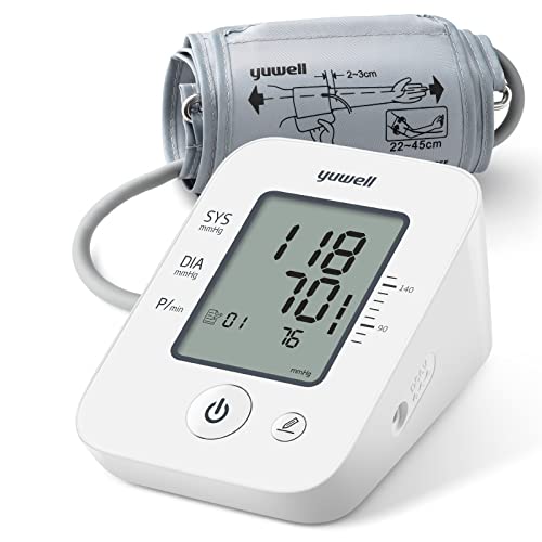 yuwell Oberarm-Blutdruckmessgerät große Manschette für 22-45 cm Oberarm, Digitaler Blutdruckmessgerät zur Genauen Blutdruck- und Pulsmessung mit Speicherfunktion und Arrhythmie-Erkennung yuwell Oberarm-Blutdruckmessgerät große Manschette für 22-45 cm Oberarm, Digitaler Blutdruckmessgerät zur Genauen Blutdruck- und Pulsmessung mit Speicherfunktion und Arrhythmie-Erkennung von yuwell