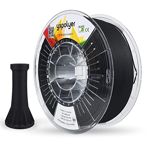 YXPOLYER PA6-CF gehacktes Kohlefaser-Nylon-Filament, 1,75 mm Kohlefaser-Filament, 3D-Filament, Nylon-Kohlefaser, leichtes, hochfestes Nylon-Filament, 1 kg Spule, schwarz von yxpolyer