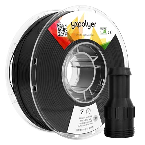 yxpolyer Nylon Filament PA6 1,75 mm 3D-Druck-Filament 1 kg Schwarz, mit hitzebeständiger, formstabiler, transparenter PC-Spule, AMS-kompatibel yxpolyer Nylon Filament PA6 1,75 mm 3D-Druck-Filament 1 kg Schwarz, mit hitzebeständiger, formstabiler, transparenter PC-Spule, AMS-kompatibel von yxpolyer