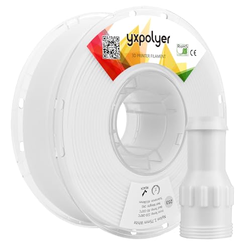 yxpolyer Nylon Filament PA6 1,75 mm 3D-Druck-Filament 1 kg Weiß, mit hitzebeständiger, formstabiler, transparenter PC-Spule, AMS-kompatibel yxpolyer Nylon Filament PA6 1,75 mm 3D-Druck-Filament 1 kg Weiß, mit hitzebeständiger, formstabiler, transparenter PC-Spule, AMS-kompatibel von yxpolyer