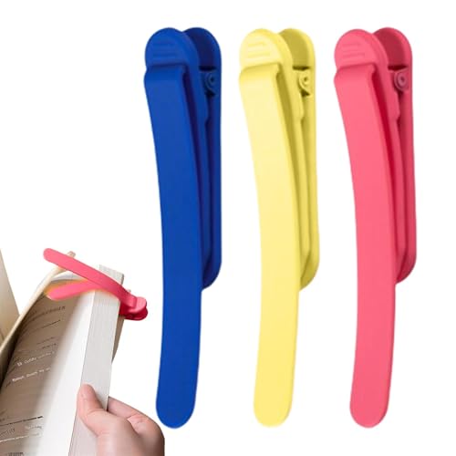 Automatisches Lesezeichen, 3-teiliges Lesezeichen-Set, Folgt Lhnen Automatisch Zum Umblättern, Silikon Bookmark, Seitenclips Für Lesezeichen, Für Leseliebhaber von yybng