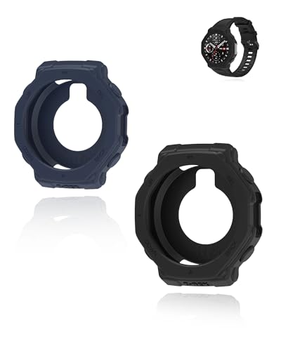 (2 Pack) Case für Amazfit T-REX 3, yystao Silikon Case Cover, sturz- und kratzfestes Cover Frame Shell, Schwarz-Blau von yystao