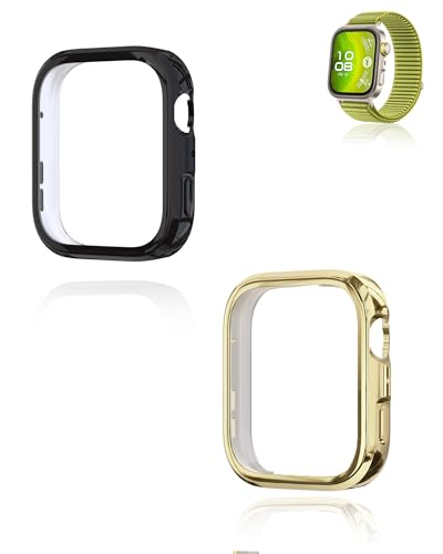 (2er Pack) Schutzhülle für Huawei FIT 4 Pro, yystao härtere PC-Schutzhülle mit 9H-Glas-Schutzfolie, vollumfassende einheitliche Schutzabdeckung, Schwarz & Gold von yystao