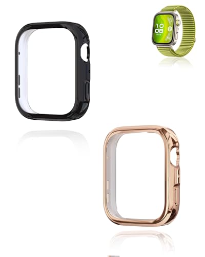 (2er Pack) Schutzhülle für Huawei FIT 4 Pro, yystao härtere PC-Schutzhülle mit 9H-Glas-Schutzfolie, vollumfassende einheitliche Schutzabdeckung, Schwarz & Roségold von yystao