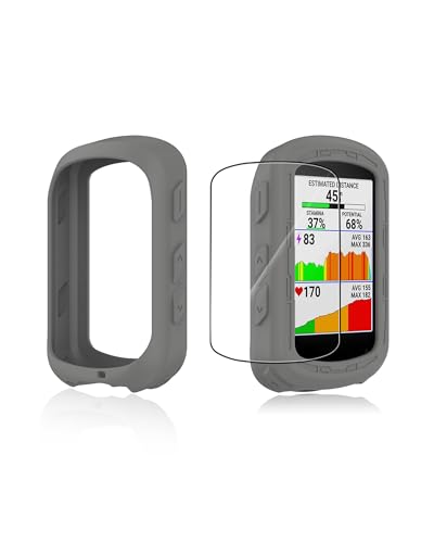 Hülle für Garmin Edge 540 Fahrradcomputer, yystao Silikon-Schutzhülle kompatibel mit Garmin Edge 840, mit weichem TPU Schutzfolie - Stoßfest, Staubdicht, Wasserdicht, Grau von yystao