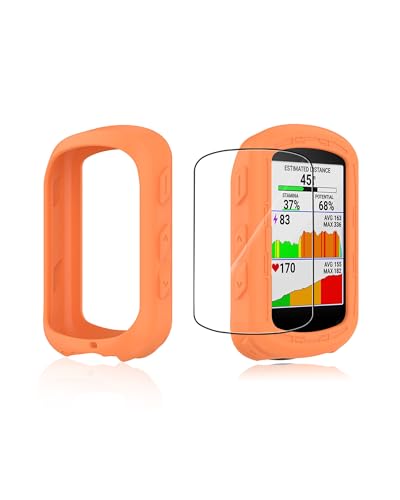 Hülle für Garmin Edge 540 Fahrradcomputer, yystao Silikon-Schutzhülle kompatibel mit Garmin Edge 840, mit weichem TPU Schutzfolie - Stoßfest, Staubdicht, Wasserdicht, Orange von yystao