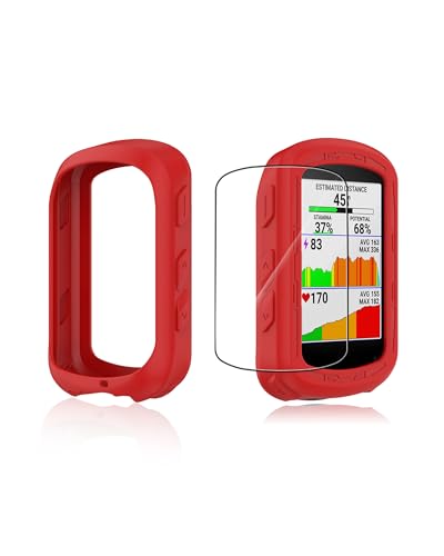 Hülle für Garmin Edge 540 Fahrradcomputer, yystao Silikon-Schutzhülle kompatibel mit Garmin Edge 840, mit weichem TPU Schutzfolie - Stoßfest, Staubdicht, Wasserdicht, Rot von yystao