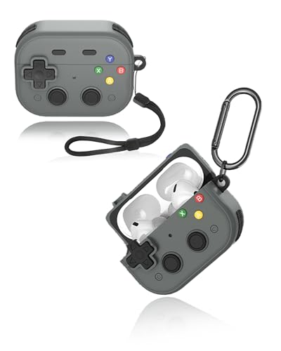 Schutzhülle für Apple AirPods Pro 2 Ohrhörer, yystao weiche Silikonhülle kompatibel mit AirPods Pro2, mit Umhängeband & Schlüsselanhänger, Game Console Stil, Grau Schutzhülle für Apple AirPods Pro 2 Ohrhörer, yystao weiche Silikonhülle kompatibel mit AirPods Pro2, mit Umhängeband & Schlüsselanhänger, Game Console Stil, Grau von yystao