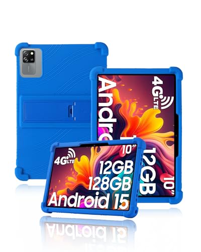 Schutzhülle für Blackview Tab 60 Pro 10.1 Zoll 2025 neueste, yystao Kinder Weiche Silikon-Tablet-Hülle kompatibel mit Blackview Tablet 10 inch, verstellbarem Ständer (Azurblau) von yystao