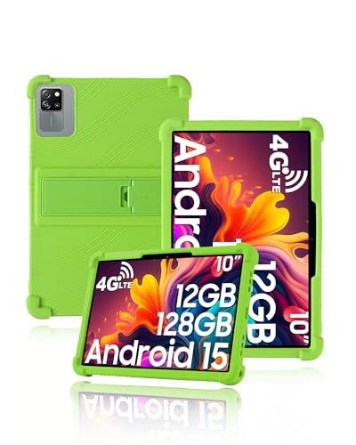 Schutzhülle für Blackview Tab 60 Pro 10.1 Zoll 2025 neueste, yystao Kinder Weiche Silikon-Tablet-Hülle kompatibel mit Blackview Tablet 10 inch, verstellbarem Ständer (Grün) von yystao
