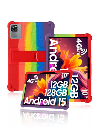 Schutzhülle für Blackview Tab 60 Pro 10.1 Zoll 2025 neueste, yystao Kinder Weiche Silikon-Tablet-Hülle kompatibel mit Blackview Tablet 10 inch, verstellbarem Ständer (Regenbogen) von yystao