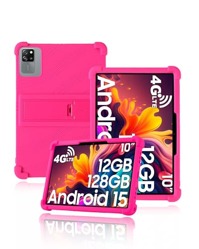 Schutzhülle für Blackview Tab 60 Pro 10.1 Zoll 2025 neueste, yystao Kinder Weiche Silikon-Tablet-Hülle kompatibel mit Blackview Tablet 10 inch, verstellbarem Ständer (Rosa) von yystao