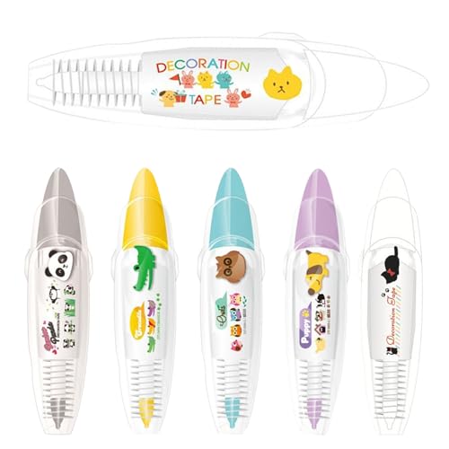 yztju Dekorative Stifte, niedliche Tierstifte | Scrapbooking -Stifte | Cartoon -Muster, Roller Tipps Design Scrapbooking Stickers Diary Decor für Notiz Take von yztju