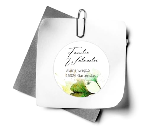 Adressaufkleber selbstklebend personalisiert - Ginkgo - Aquarell - Runde Adressetiketten Buchaufkleber MOTIVAUSWAHL von zAcheR-fineT Adressaufkleber selbstklebend personalisiert - Ginkgo - Aquarell - Runde Adressetiketten Buchaufkleber MOTIVAUSWAHL von zAcheR-fineT von zAcheR-fineT-design