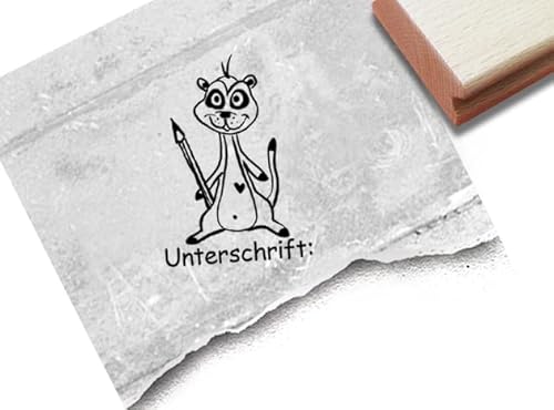 Stempel Lehrerstempel Tier Erdmännchen - Stempel Lehrer Kinder Stempelset Lob Motivation Belohnung Belobigung Unterschrift Schulstempel Klasse - zAcheR-fineT (Unterschrift: - ca. 21 x 29 mm) von zAcheR-fineT-design