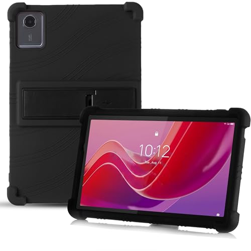 Hülle für Lenovo TAB M11 (2024) 11'' Tablette Case,Soft Schutzhülle Liquid Silicone Tablette Cover,Hochwertiges Silikon Premium TPU hülle für Lenovo TAB M11 mit Standfunktion -Schwarz von zZjoOoj