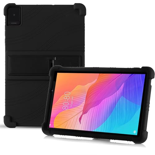 Hülle für TCL TAB10L Gen2 Tablette Case,Soft Schutzhülle Liquid Silicone Tablette Cover,Hochwertiges Silikon Premium TPU hülle für TCL TAB10L Gen2 mit Standfunktion -Schwarz von zZjoOoj