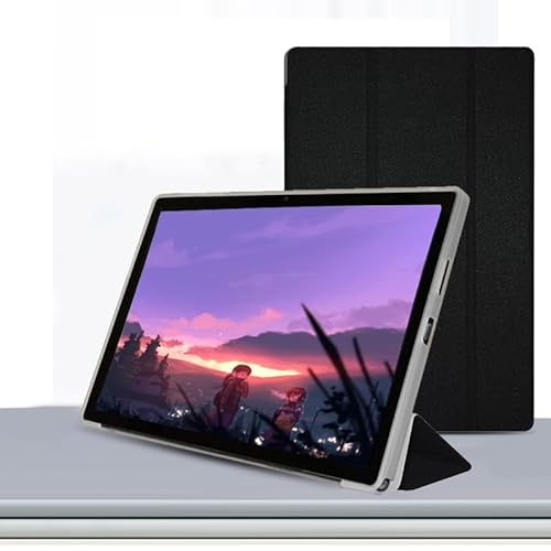 Hülle für TECLAST T45HD Tablette Case,Soft Schutzhülle Liquid Silicone Tablette Cover,transparente Rückseite - Dünn & Leicht,Schwarz von zZjoOoj