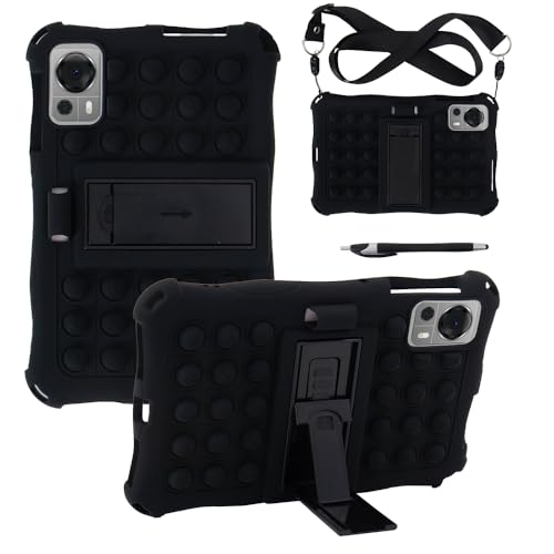 Silicone Case für AllDOCUBE iPlay 60 Mini Pro / 50 Mini / 50 Mini Pro,Schutzhülle Silikon mit Schultergurt und Stylus Pen Bumper Wasserdicht Stoßfest Kinderfreundliche Case für 8.4 Inch Tablet - Black von zZjoOoj