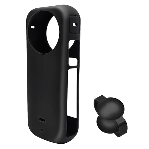 zZjoOoj Case for Insta360 X4,Silicone Camera Hülle mit Lens Protector,Hochwertiges Silikon Premium TPU für Insta360 X4,Scratch-Resistant Case Cover - schwarz von zZjoOoj