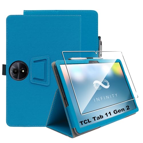 zZjoOoj Hülle Compatible with TCL Tab 11 Gen 2 / TCL Tab 11 FE 11 Zoll Tablet Schutzhülle,Tablet Protection Bundle with 1 Stück 9H Härte Anti-Kratzen Folie, Vertical Stand Function,Hellblau von zZjoOoj