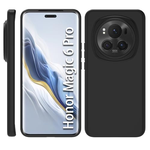 zZjoOoj Hülle für Honor Magic 6 Pro Case,Soft Schutzhülle Liquid Silicone Cover,Hochwertiges Silikon Premium TPU Handyhülle für Honor Magic 6 Pro -schwarz von zZjoOoj