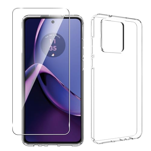 zZjoOoj Hülle für Motorola Moto G84 +[1 Stück] Hartglas Displayschutzfolie,Mobile Phone Case Cover Transparent (Transparent) von zZjoOoj