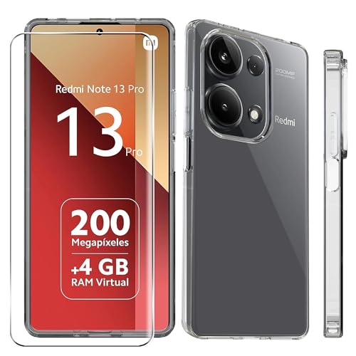 zZjoOoj Hülle für Redmi Note 13 Pro 4G/ Poco M6 Pro 4G + [1 Stück] Hartglas Displayschutzfolie,Mobile Phone Case Cover Transparent (Transparent) von zZjoOoj