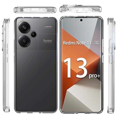 zZjoOoj Hülle für Redmi Note 13 Pro Plus 5G Case,Soft Schutzhülle Liquid Silicone Cover,Hochwertiges Silikon Premium TPU Handyhülle für Redmi Note 13 Pro Plus 5G -Transparent. von zZjoOoj