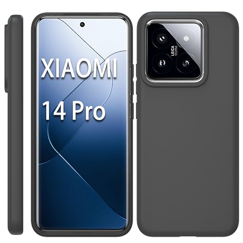 zZjoOoj Hülle für Xiaomi 14 pro Case,Soft Schutzhülle Liquid Silicone Cover,Hochwertiges Silikon Premium TPU Handyhülle für Xiaomi 14 pro -schwarz. von zZjoOoj