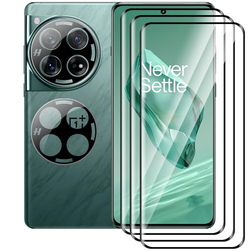 zZjoOoj Oneplus 12 Tempered Glass Screen Protector,3 Stück 3D Panzer Schutz Glas Folie + 2 Metal Camera Protection, HD Screen Protector with 9H Hardness Screen Protector,Pack of 5 von zZjoOoj