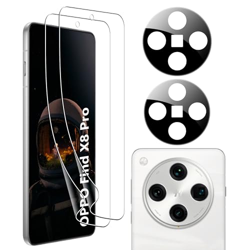 zZjoOoj Screen Protectors for OPPO Find X8 Pro, 2 Flexible TPU Film and 2 Stück Metall-Kameraschutz,HD Displayschutzfolie von zZjoOoj