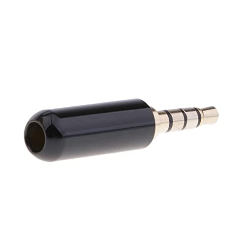 zalati 3,5 mm 4-poliger Stecker 1/8 Zoll TRRS 4-poliger vergoldeter Metall-Kopfhörer-Adapter A/V-Löt-Audio-Klinkenstecker für DIY-Stereo-Headset-Kopfhörer-Ersatz Schwarz von zalati