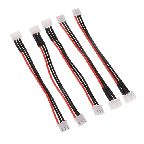 zalati Battery Balance Cable 5pcs Power Balance Charger Extension Wire with Male and Female Plug for RC 2S LiPo Battery - 10cm/ 3.9inch von zalati