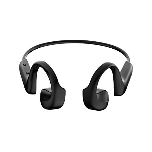zalati G-100 Knochenleitungs-Kopfhörer, Bluetooth 5.0, kabellos, wasserdicht, Outdoor-Sport, Stereo-Headset, Ohrhänger, kein In-Ear-Sport-Headset - Schwarz mit Mikrofon für alle Telefone von zalati