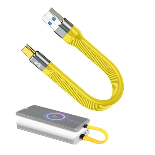 zalati USB-Kabel, USB Typ C auf USB 3.1, Stecker auf Stecker, kurzes, flaches, flexibles Kabel, USB 3.2 Gen 2 Datenkabel, 100 W PD-Schnellladung, für mobile Stromversorgung, Smartphone, Tablet von zalati