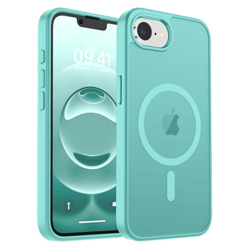 zapica Magnetische Schutzhülle für iPhone 16e, kompatibel mit MagSafe, [3 m Fallschutz in Militärqualität], schlanke, durchscheinende, matte, stoßfeste kratzfeste Handyhülle, Blaugrün von zapica