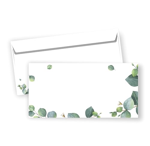 Briefumschläge DIN lang selbstklebend (Eukalyptus, 100) von zartbesaitet.com Schöne Produkte aus Papier