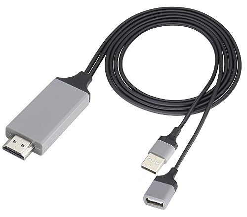 zdyCGTime Telefon und Tablet 1080P HDTV Spiegelkabel 2 in 1, HD HDMI Stecker zu 2 USB Buchse/Stecker Kabel, 1080P/60HZ HDMI HDTV Kabel,Für fernseher, projektionsgeräte. (1m/schwarz USB A) von zdyCGTime