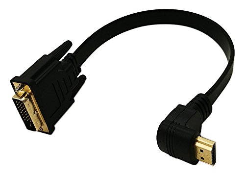 zdyCGTime 1 FT flach slim High Speed bidirektional DVI (24 + 1) Stecker auf 90 Grad bis Winkel HDMI Stecker Adapter Kabel von zdyCGTime